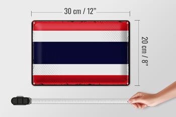 Drapeau en étain de la thaïlande, 30x20cm, drapeau rétro de la thaïlande 4