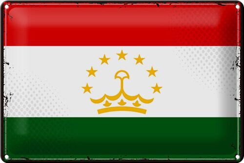 Blechschild Flagge Tadschikistan 30x20cm Retro Tajikistan