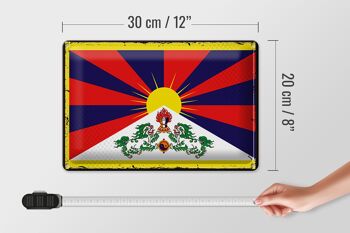 Drapeau en étain du Tibet, 30x20cm, drapeau rétro du Tibet 4