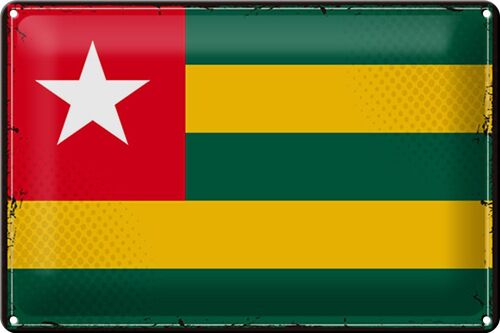 Blechschild Flagge Togo 30x20cm Retro Flag of Togo