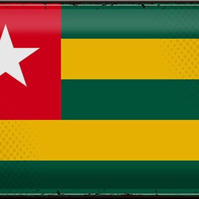 Cartel de chapa Bandera de Togo 30x20cm Bandera Retro de Togo