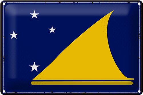 Blechschild Flagge Tokelau 30x20cm Retro Flag of Tokelau