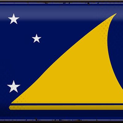 Targa in metallo Bandiera Tokelau 30x20 cm Bandiera retrò di Tokelau