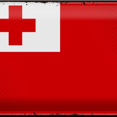 Cartel de chapa Bandera de Tonga 30x20cm Bandera Retro de Tonga