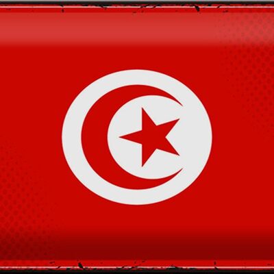 Blechschild Flagge Tunesien 30x20cm Retro Flag of Tunisia