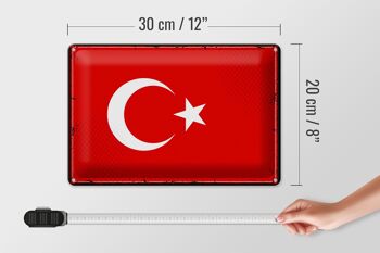 Drapeau en métal Türkiye 30x20cm, drapeau rétro de la Turquie 4