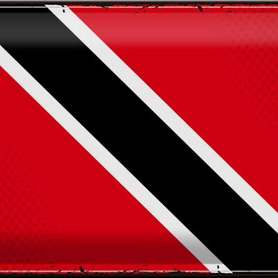 Cartel de chapa con bandera de Trinidad y Tobago, bandera Retro de 30x20cm