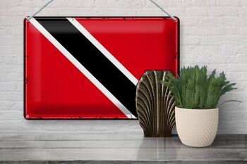 Drapeau en étain de trinité-et-Tobago, 30x20cm, drapeau rétro 3