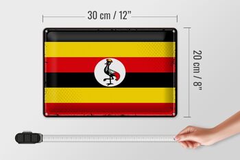 Drapeau en étain de l'Ouganda, 30x20cm, drapeau rétro de l'Ouganda 4