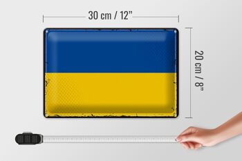 Drapeau en étain de l'Ukraine, 30x20cm, drapeau rétro de l'ukraine 4