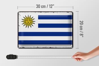 Signe en étain drapeau de l'uruguay, 30x20cm, drapeau rétro de l'uruguay 4