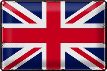 Signe en étain drapeau Union Jack 30x20cm rétro royaume-uni 1
