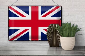 Signe en étain drapeau Union Jack 30x20cm rétro royaume-uni 3