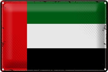 Drapeau en étain des Émirats arabes unis, 30x20cm, drapeau rétro 1