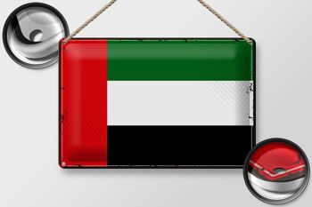 Drapeau en étain des Émirats arabes unis, 30x20cm, drapeau rétro 2