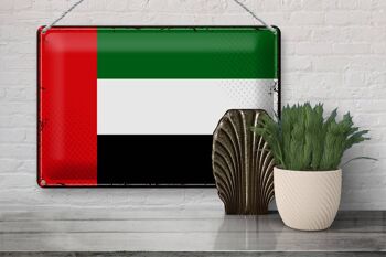 Drapeau en étain des Émirats arabes unis, 30x20cm, drapeau rétro 3