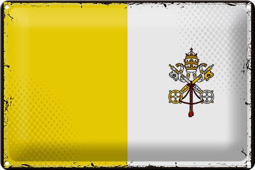 Blechschild Flagge Vatikanstadt 30x20cm Retro Vatican City