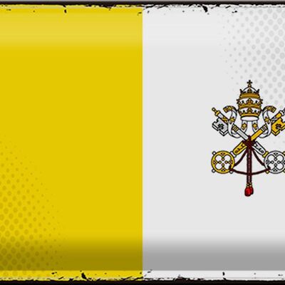 Blechschild Flagge Vatikanstadt 30x20cm Retro Vatican City