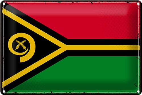 Blechschild Flagge Vanuatu 30x20cm Retro Flag of Vanuatu