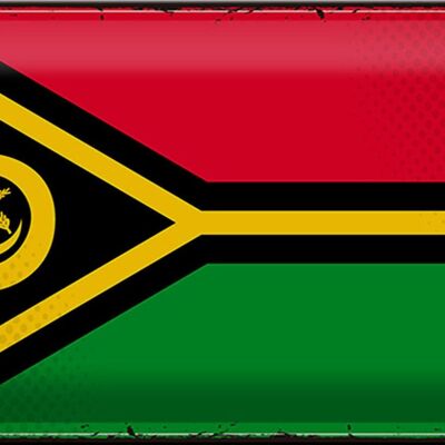 Targa in metallo Bandiera Vanuatu 30x20 cm Bandiera retrò di Vanuatu