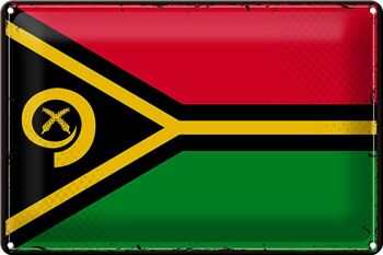 Drapeau en étain du Vanuatu, 30x20cm, drapeau rétro du Vanuatu 1