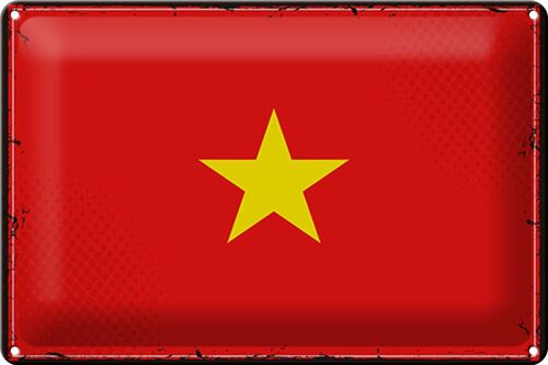 Blechschild Flagge Vietnam 30x20cm Retro Flag of Vietnam