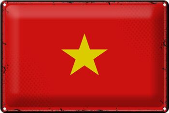 Drapeau en étain du Vietnam, 30x20cm, drapeau rétro du Vietnam 1
