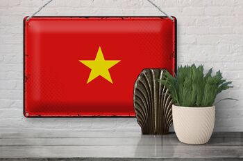 Drapeau en étain du Vietnam, 30x20cm, drapeau rétro du Vietnam 3