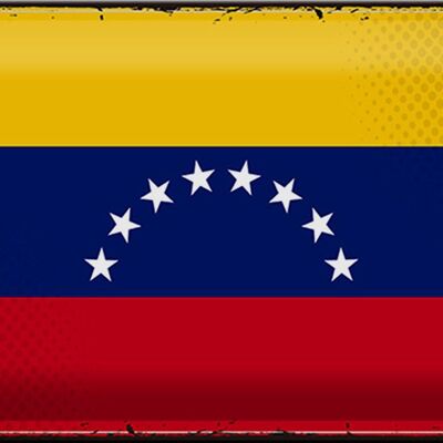 Cartel de chapa Bandera de Venezuela 30x20cm Bandera Retro Venezuela