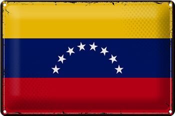 Signe en étain drapeau Venezuela 30x20cm drapeau rétro Venezuela 1