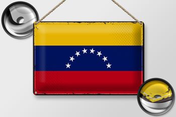 Signe en étain drapeau Venezuela 30x20cm drapeau rétro Venezuela 2