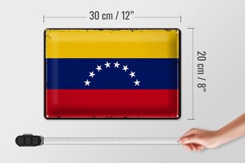 Signe en étain drapeau Venezuela 30x20cm drapeau rétro Venezuela 4