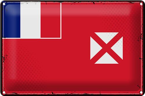 Blechschild Flagge Wallis und Futuna 30x20cm Retro Wallis