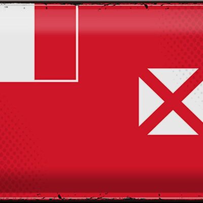 Blechschild Flagge Wallis und Futuna 30x20cm Retro Wallis