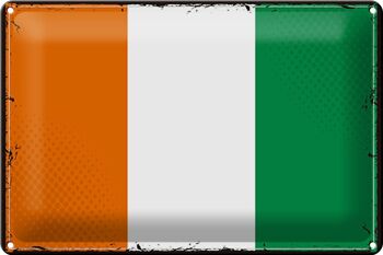 Signe en étain drapeau Côte d'Ivoire 30x20cm Rétro Côte d'Ivoire 1