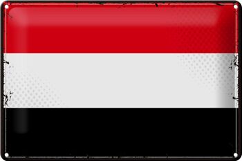 Signe en étain drapeau du Yémen, 30x20cm, drapeau rétro du Yémen 1