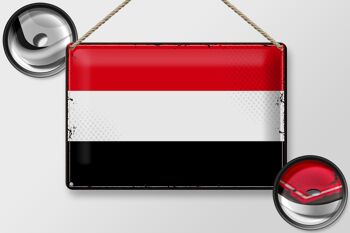 Signe en étain drapeau du Yémen, 30x20cm, drapeau rétro du Yémen 2