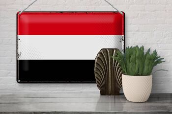 Signe en étain drapeau du Yémen, 30x20cm, drapeau rétro du Yémen 3