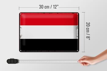 Signe en étain drapeau du Yémen, 30x20cm, drapeau rétro du Yémen 4