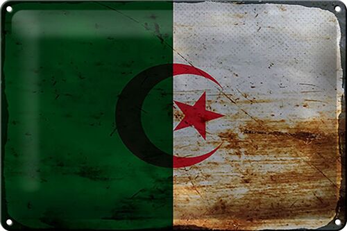 Blechschild Flagge Algerien 30x20cm Flag Algeria Rost