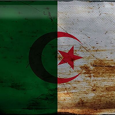 Cartel de chapa Bandera de Argelia 30x20cm Bandera de Argelia Óxido