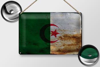 Signe en étain drapeau Algérie 30x20cm drapeau Algérie rouille 2