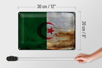 Signe en étain drapeau Algérie 30x20cm drapeau Algérie rouille 4