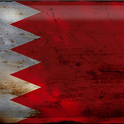 Blechschild Flagge Bahrain 30x20cm Flag of Bahrain Rost