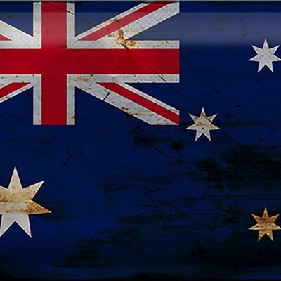 Targa in metallo Bandiera Australia 30x20 cm Bandiera Australia Ruggine