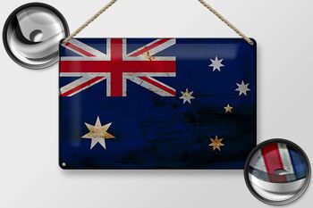 Signe en étain drapeau Australie 30x20cm drapeau Australie rouille 2