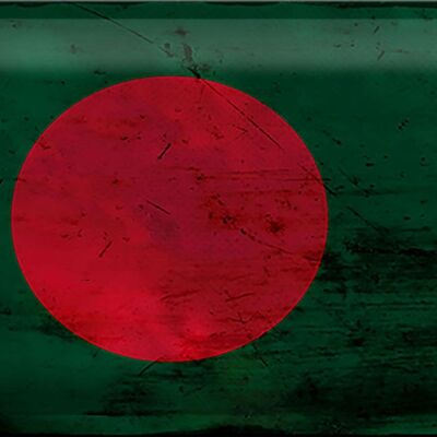 Signe en étain drapeau Bangladesh 30x20cm Bangladesh rouille