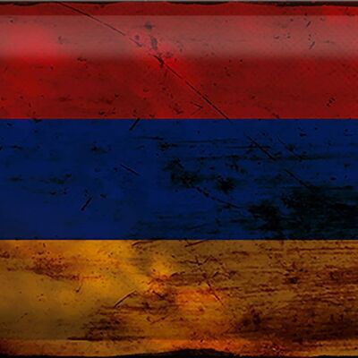 Cartel de chapa Bandera de Armenia 30x20cm Bandera de Armenia Óxido