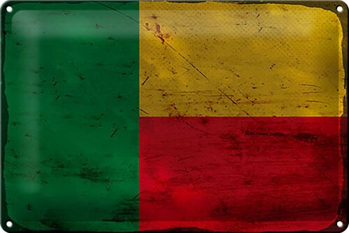 Blechschild Flagge Benin 30x20cm Flag of Benin Rost