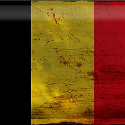 Cartel de chapa Bandera de Bélgica 30x20cm Bandera de Bélgica Óxido